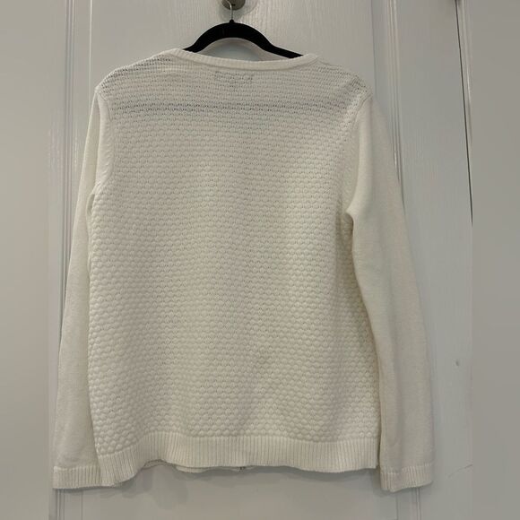 Jones New York Signature Women’s White Textured Lightweight Cardigan Extra Large - Picture 3 of 7